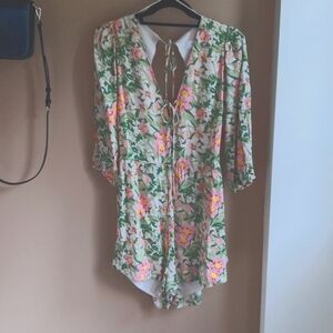 Open back floral romper